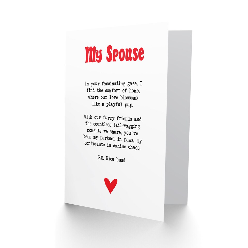image 1 of Greeting Card Love Poem Dog Lover Spouse Romantic Poetry Anniversary