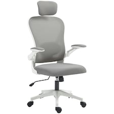 HOMCOM Ergonomic Mesh Office Chair with Headrest, Lumbar Support, Grey