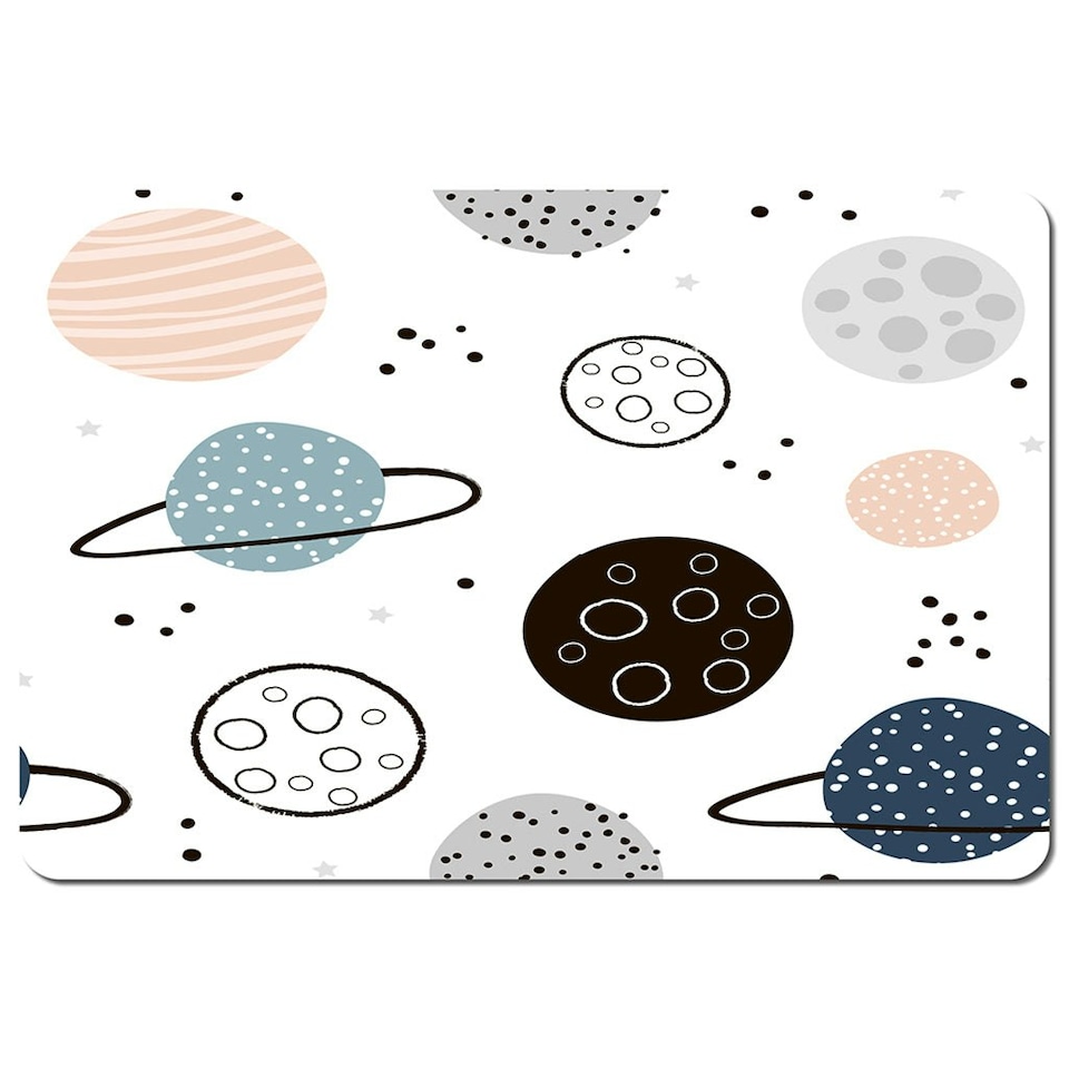 image 1 of Child hand drawn space elements (Placemat & Coaster Set)