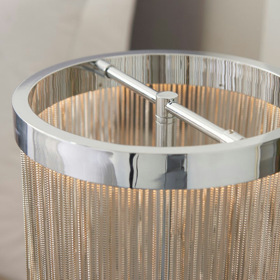 image 1 of Zelma LED 1 Light Table Lamp Chrome, Silver Chain