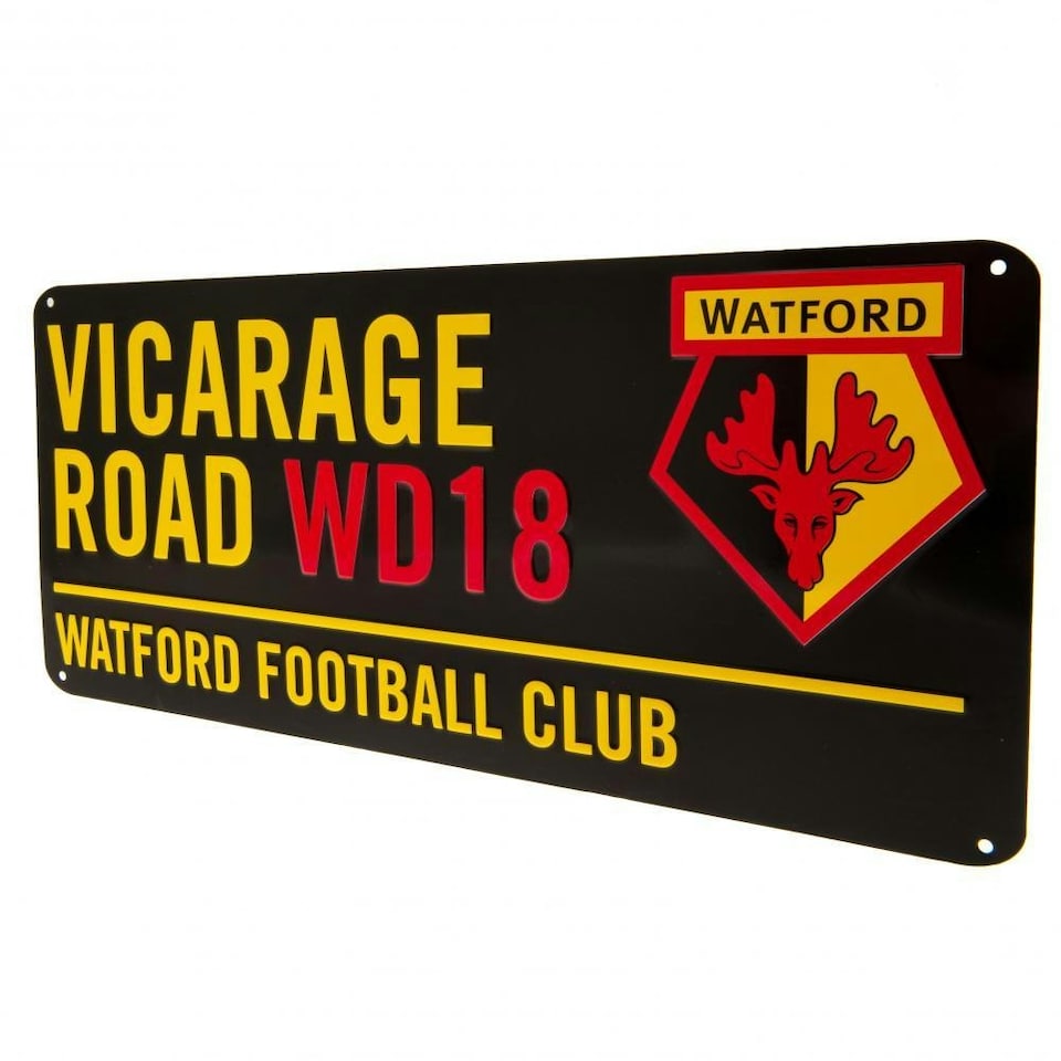 image 1 of Watford FC Street Sign - Black/Yellow - One Size