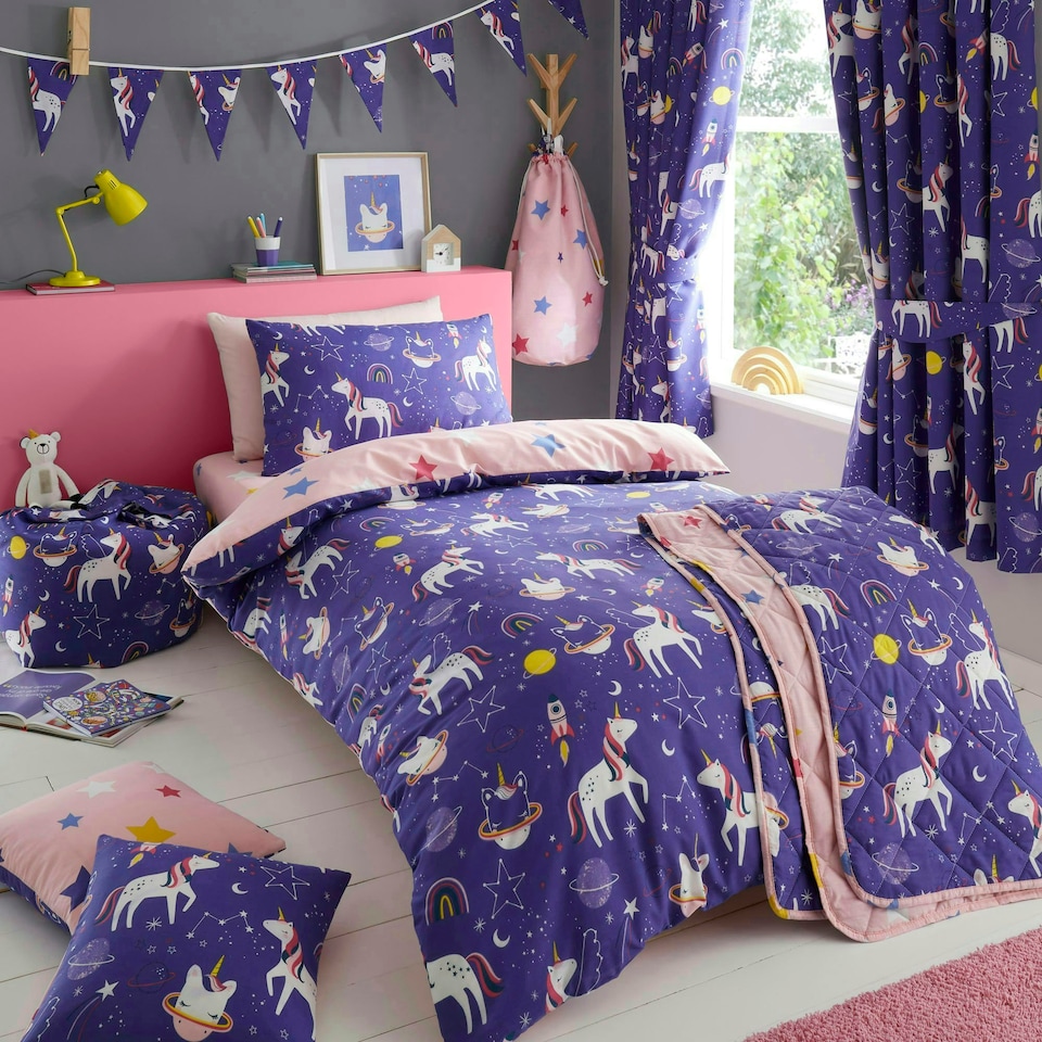 image 1 of Space Unicorn Toddler Fitted Sheet