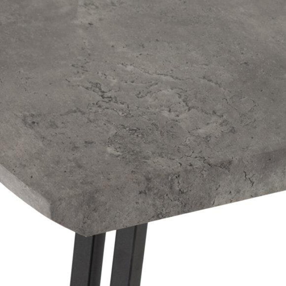 image 1 of Quebec Wave Edge Medium Dining Table Set with 4 Chairs Black | Concrete Effect/Grey