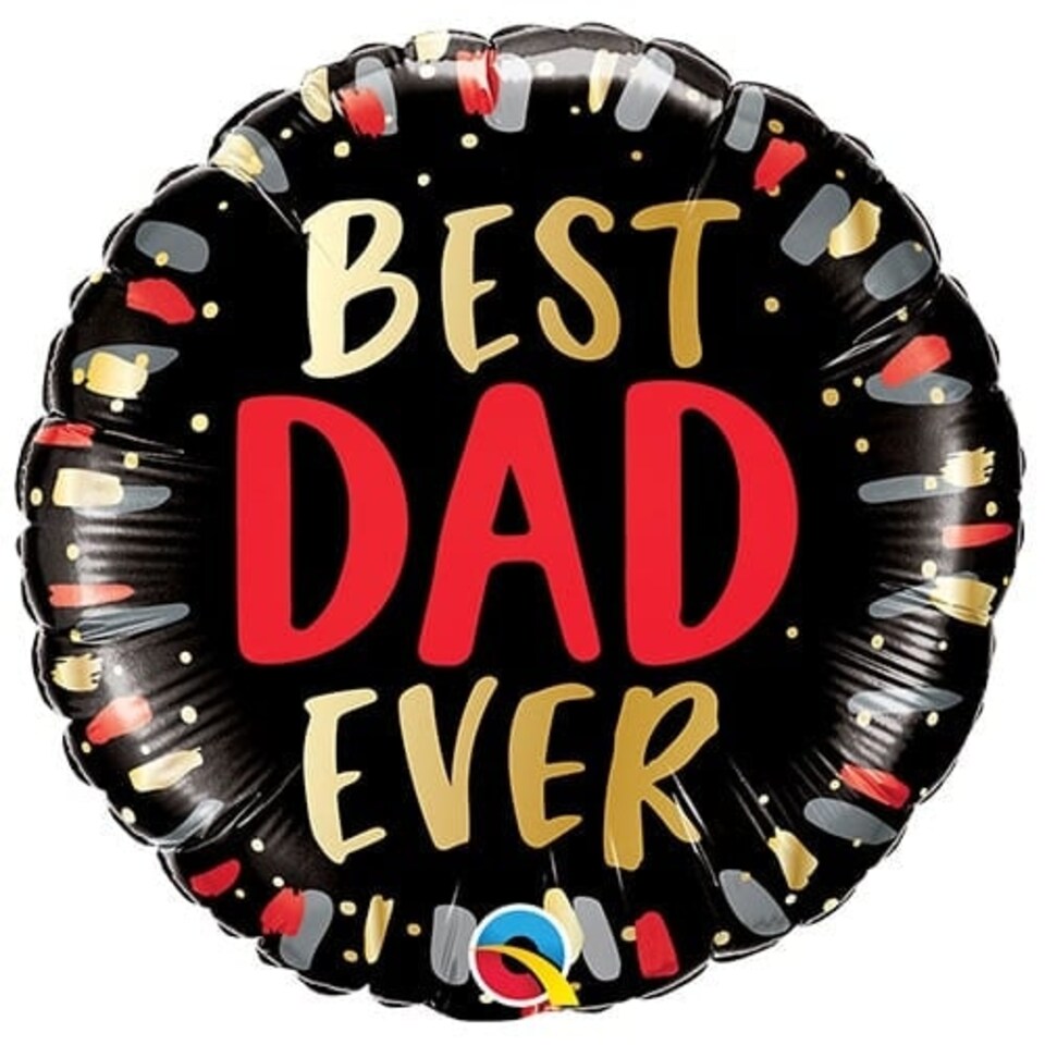 Best Dad Ever Father's Day Round Foil Helium Qualatex Balloon 46cm / 18 in