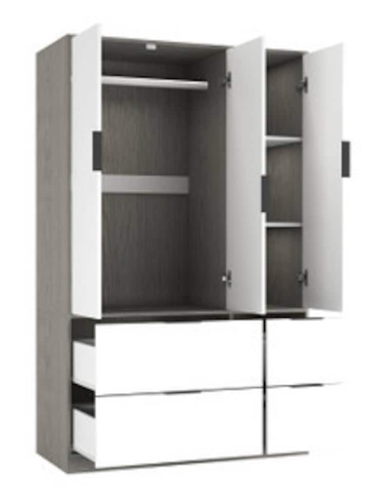 image 1 of FUJI 3 Door 4 Drawer Wardrobe | Grey | Cedar Grey & White | 117 x 55 x 8.5 | 1
