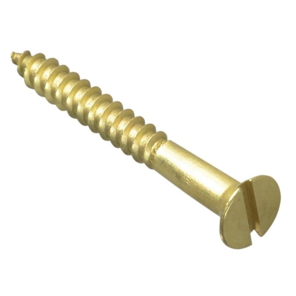 Forgefix Wood Screws, Slotted, Csk, Brass - Multi Colour - 1.1/2in x 8 ForgePack 10