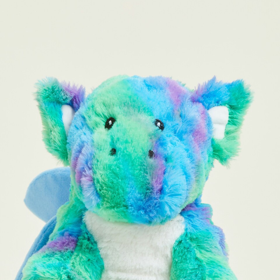 image 1 of Warmies Plush Rainbow Dragon Microwavable Weighted Teddy