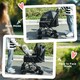 image 8 of PawHut Pet Stroller Dog Foldable Travel Carriage with Reversible Handle, Black