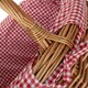 image 4 of Large Deluxe Shopping Basket With Red Checked Lining | Red | Red Checked | L