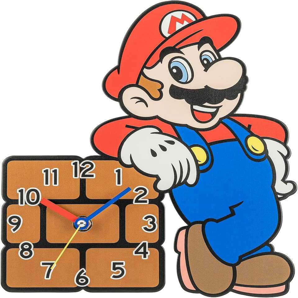 image 1 of Super Mario Wall Clock Black