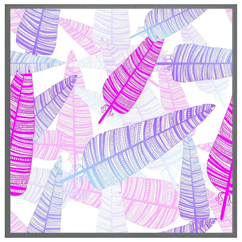 image 1 of Purple feathers (Picture Frame) Black | M