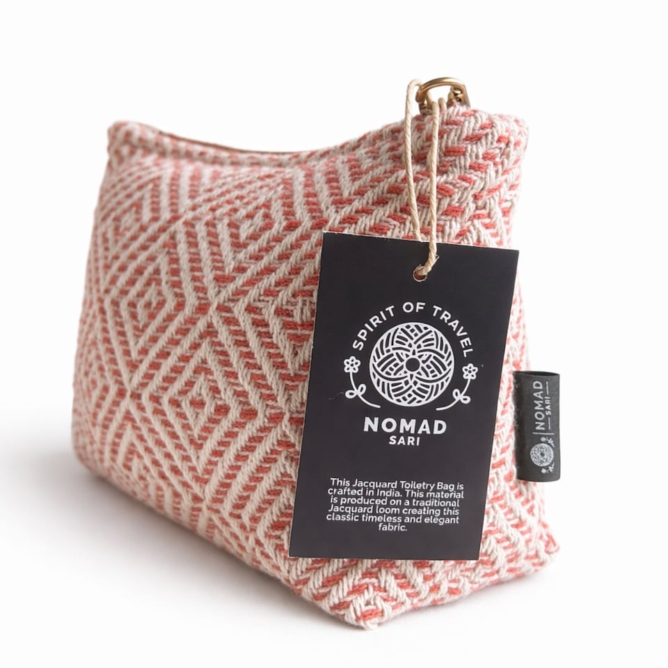 image 1 of Serenityy Nomad Sari Toiletry Bag - Coral Maze