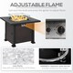 image 5 of Outsunny Outdoor Propane Fire Pit Table w/ Wind Screen & Glass Beads, Black