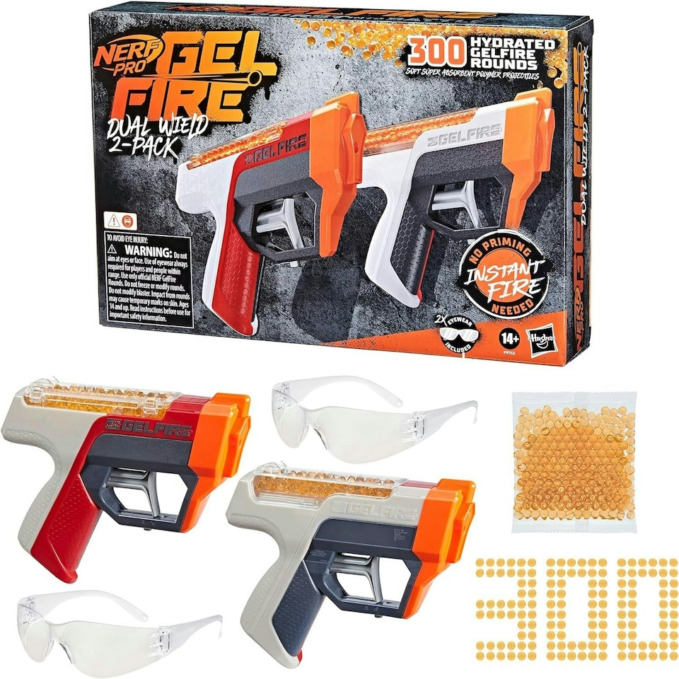 image 1 of NERF - Pro Gelfire Dual Wield 2-Pack + 300 Hydrated Gelfire Rounds