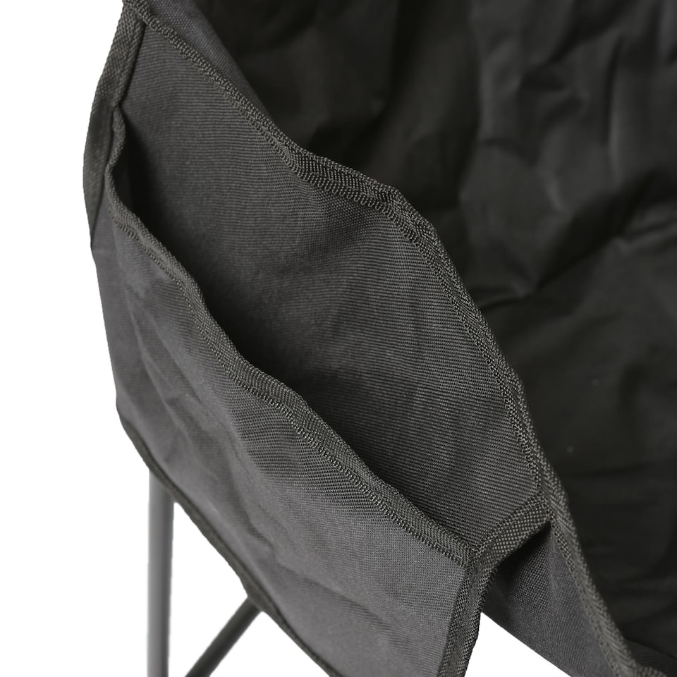 image 1 of Harbour Housewares Premium Folding Camping Chairs with Pockets & Carry Bag - Black - Pack of 2 | Black | Black