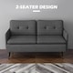 image 6 of HOMCOM Modern Two Seater Sofa, Button Tufted Loveseat with Cushions and Steel Legs for Living Room, Guest Room, Dark Grey | Grey | One Size