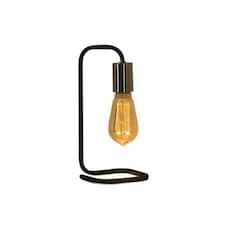 Straits Single Bulb Metal Tube Table Lamp Black