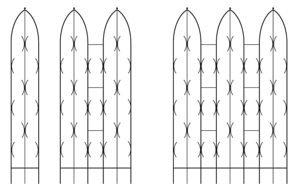 image 1 of Triple Gothic Screen Bare Metal - Ready to Rust - Steel - L2 x W91.4 x H180 cm