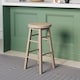 image 8 of Chef Vida Wooden Revolving Bar Stool, Pine