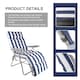 image 5 of Groundlevel Garden Lounge Recliner Chair with Striped Cushion | Blue | Navy