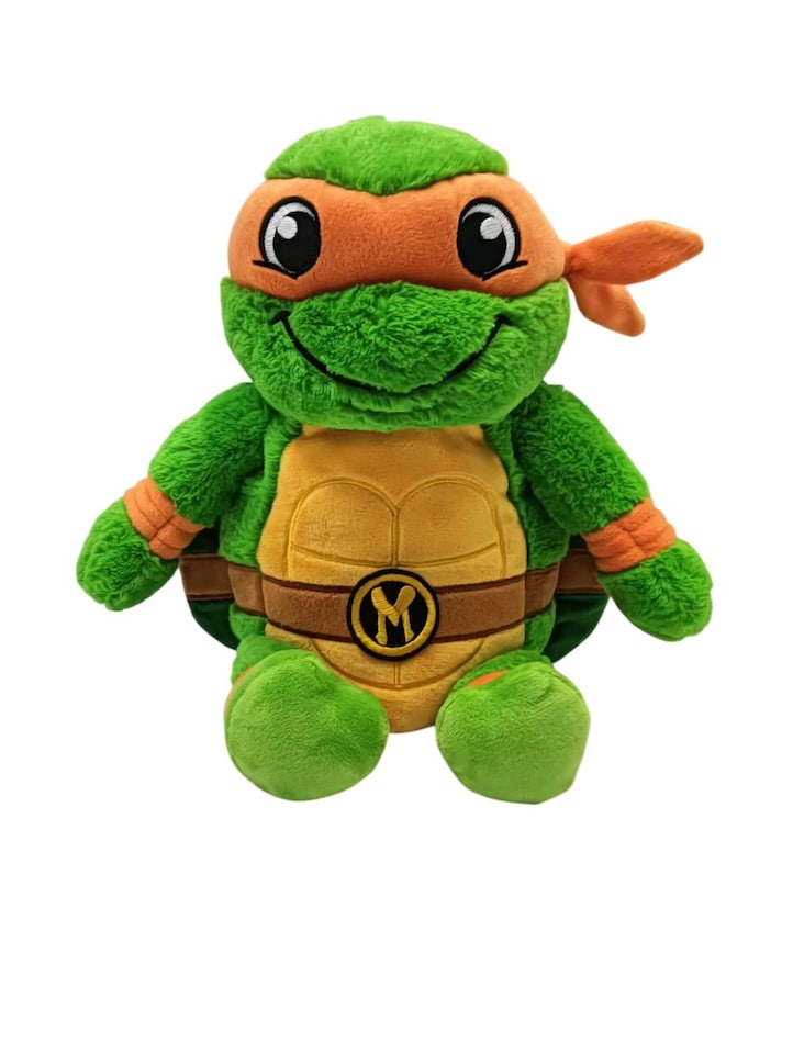 image 1 of Warmies Plush Michelangelo from Teenage Mutant Ninja Turtles, Microwavable Heat Pad, Weighted Heatable Plushie Gently Scented with French Lavender - Orange