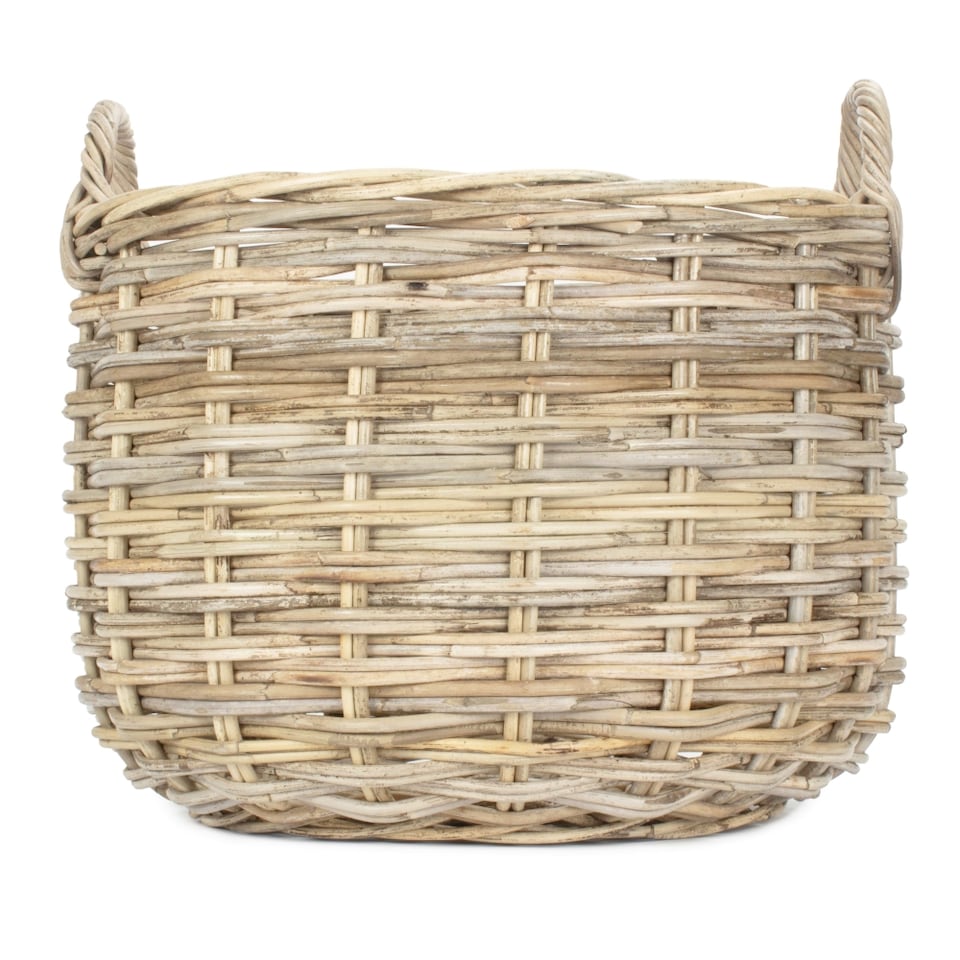 image 1 of Small Curved Base Rattan Storage Basket