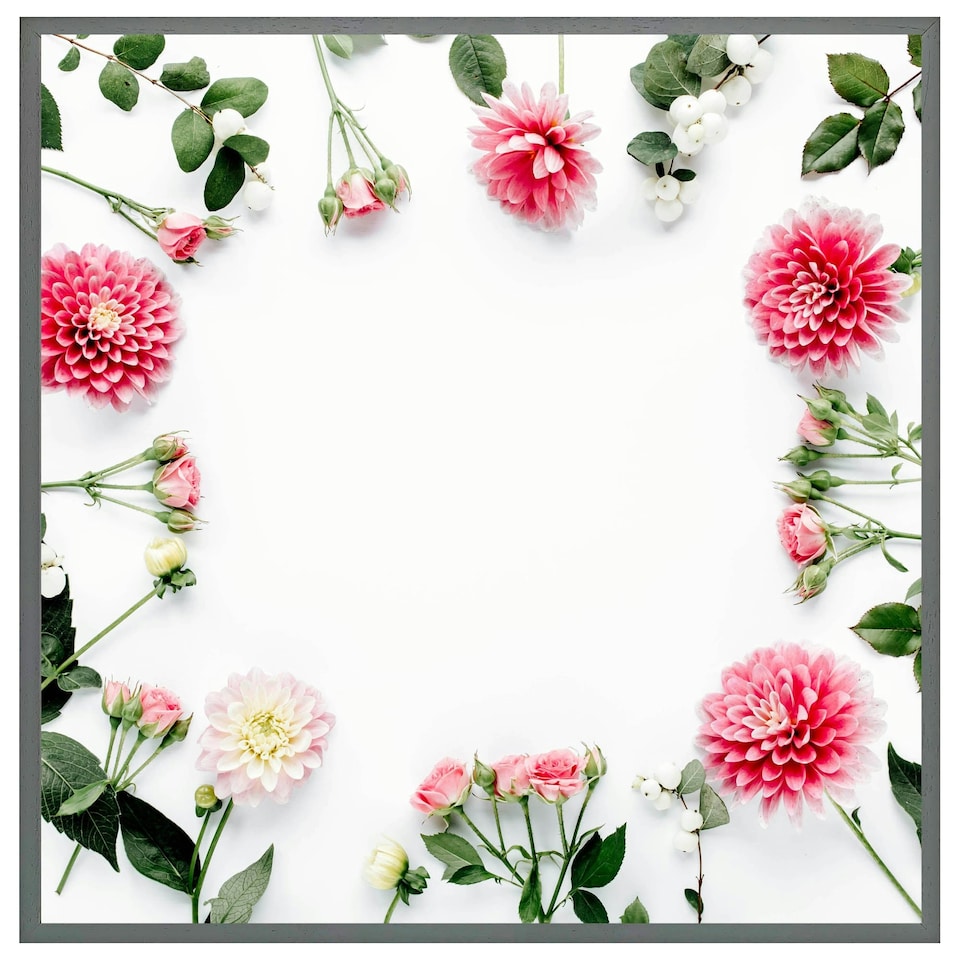 image 1 of Scattered flowers (Picture Frame) Brown | Oak | M
