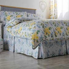 Belledorm Arabella Country Dream Fitted Valance - White/Blue/Lemon - Single