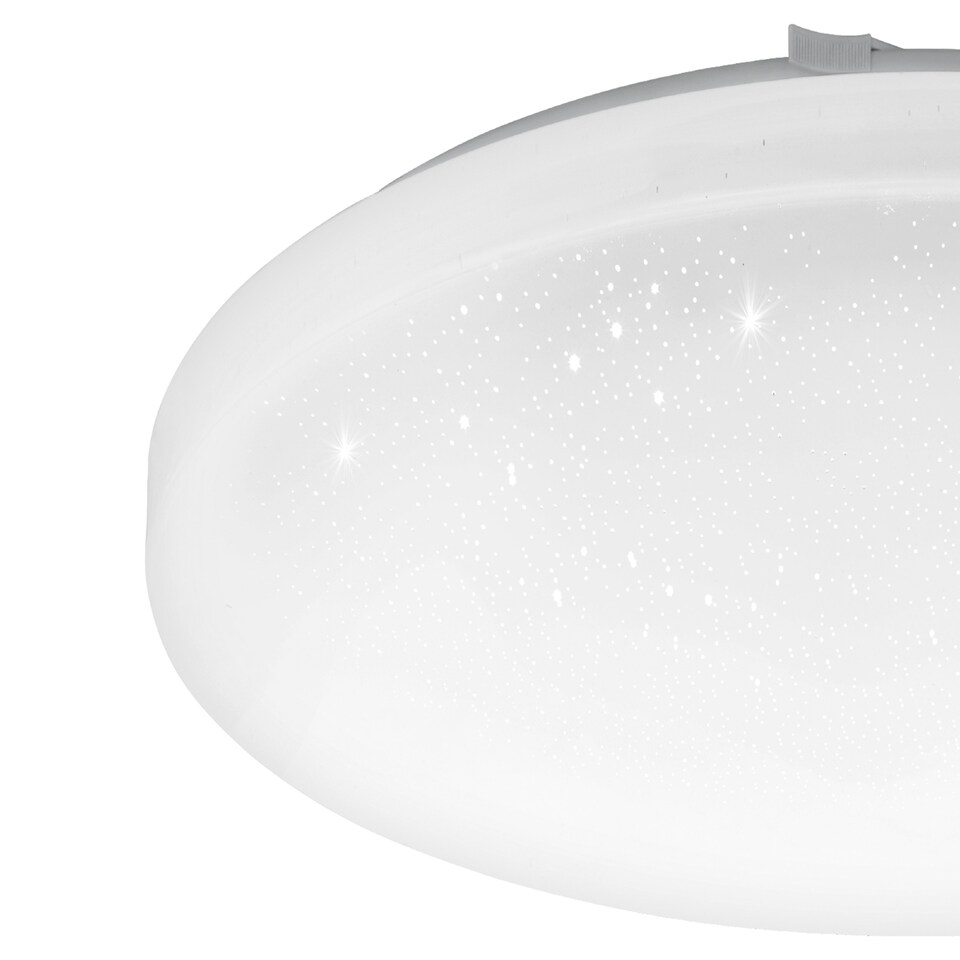 image 1 of EGLO Frania-S Rounded White Crystal Effect Wall or Ceiling Light