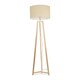 image 4 of ValueLights Lottie Natural Wood Tripod Floor Lamp with Natural Shade & Bulb | Cream