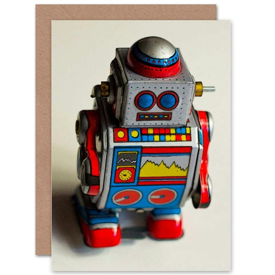 image 1 of Retro Toy Robot Cool Fun Kids Birthday Child Kids Card