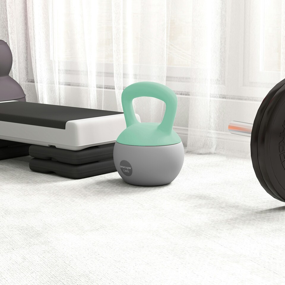 image 1 of SPORTNOW Kettlebell with Soft Body and Non-Slip Handle Grey | 12