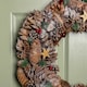 image 4 of 50cm Frosted Hanging Christmas Wreath with Red Jingle Bells & Wooden Stars