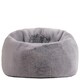 image 3 of Icon Kids Kingston Rabbit Faux Fur Classic Dome Bean Bag, Light Grey