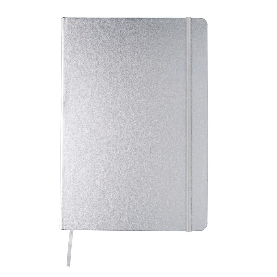 image 1 of XD Collection Classic Hard Cover A5 Notebook - Silver - One Size