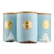 image 3 of Cooks Professional 3 Piece Ribbed Tea, Coffee, & Sugar Cannisters with Bamboo Lids | Stainless Steel Kitchen Storage Bins | Blue & Gold