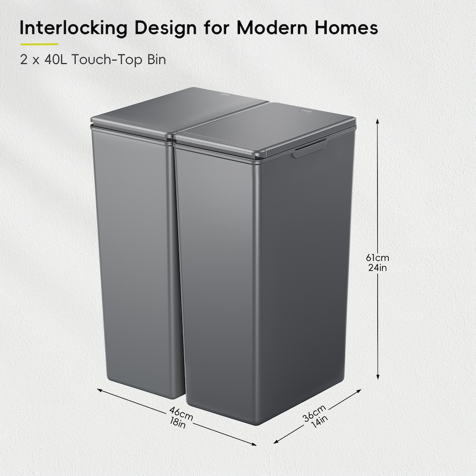 image 1 of Morandi Touch Twin Pack 40L 2x DG | Grey | Dark Grey | 40L