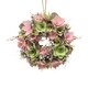 image 1 of Hanging Door Wreath Round Spring Easter Christmas Wall Decor Traditional Festive | Multi | Pink & Green Twigs | 34cm | 1