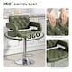 image 4 of HOMCOM Swivel Bar Stool with Extra Large Seat, PU Leather Upholstered Adjustable Barstool with Back, Arm and Footrest, Breakfast Bar Chair for Bistro, Kitchen, Green | Green | Green
