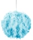 image 1 of Eye-Catching and Modern Small Teal Feather Decorated Pendant Lighting Shade | Blue