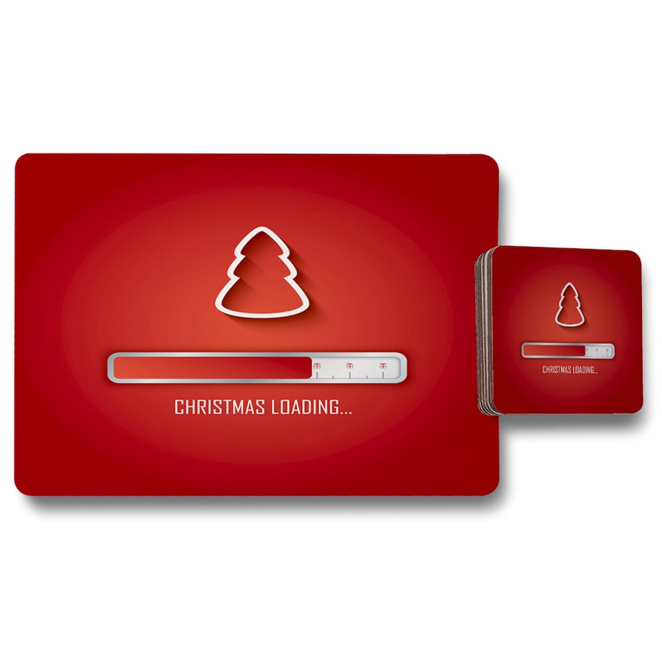 christmas loading placemat coaster set | Multi