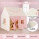 image 5 of COSTWAY Kids Play Tent Indoor Large Playhouse with Mat & Star Lights-Pink
