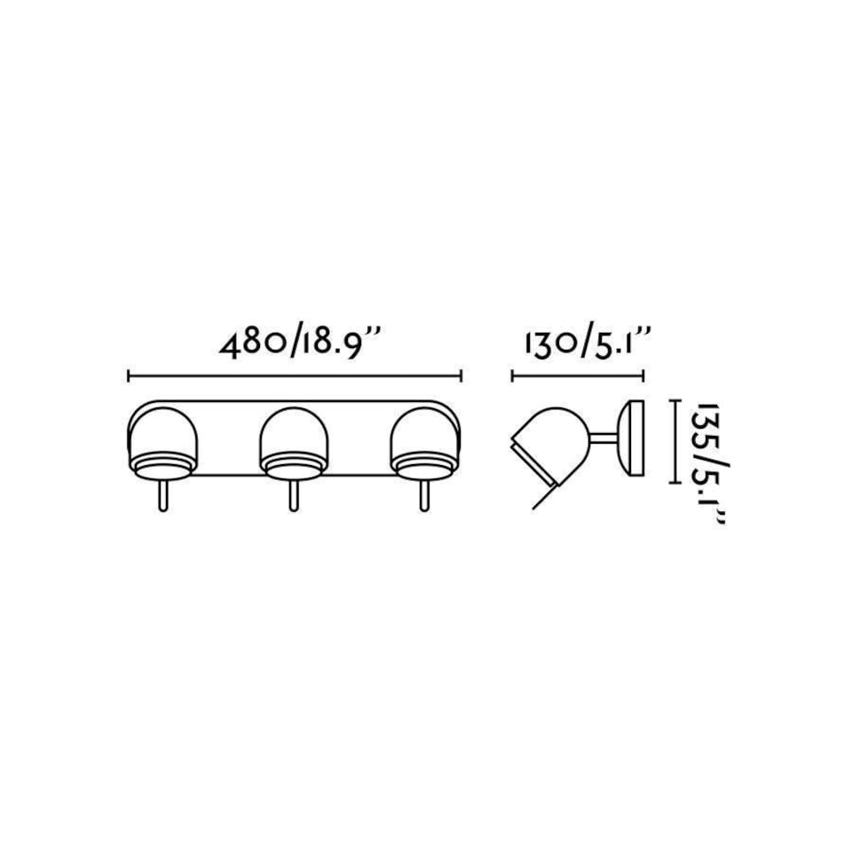 image 1 of Stone 3 Light Indoor Adjustable Wall Spotlight Grey, GU10
