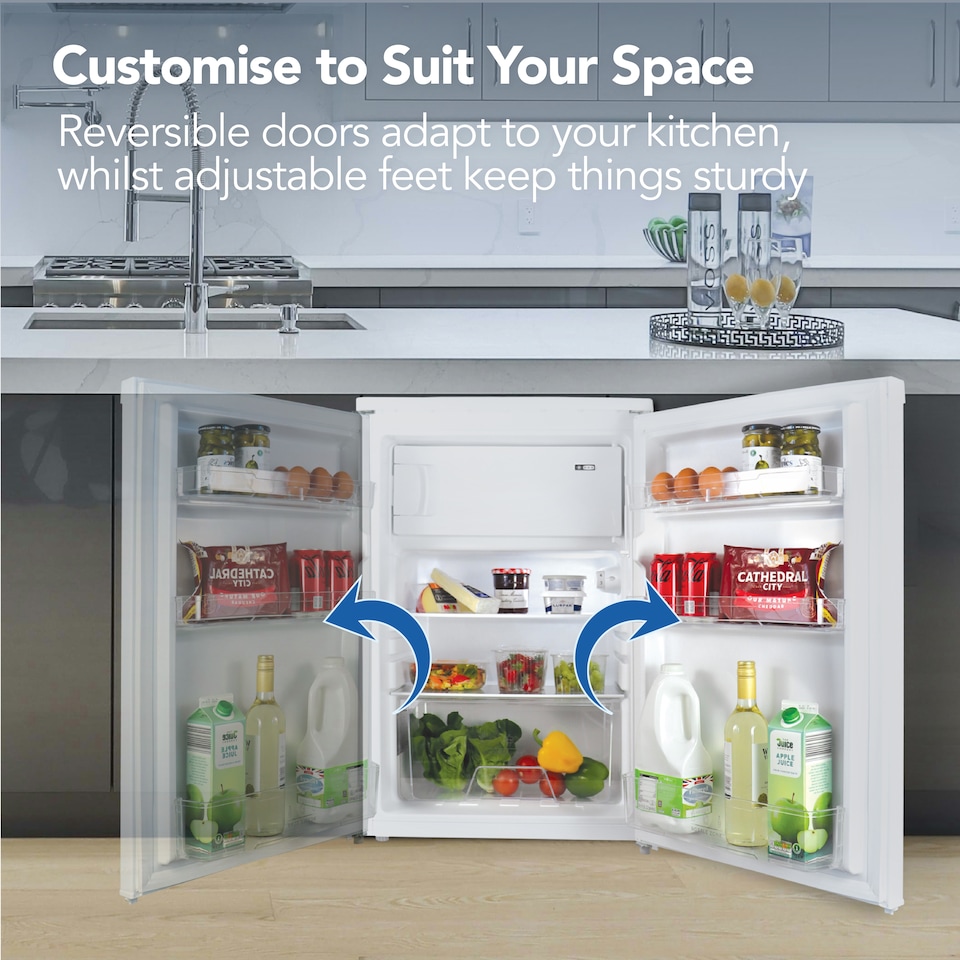 image 1 of Igenix IG155W Freestanding Under Counter Fridge, 97 Litre, 55 cm Wide, White