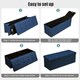 image 9 of COSTWAY Folding Storage Ottoman Bench Tufted Seat Blue Blue