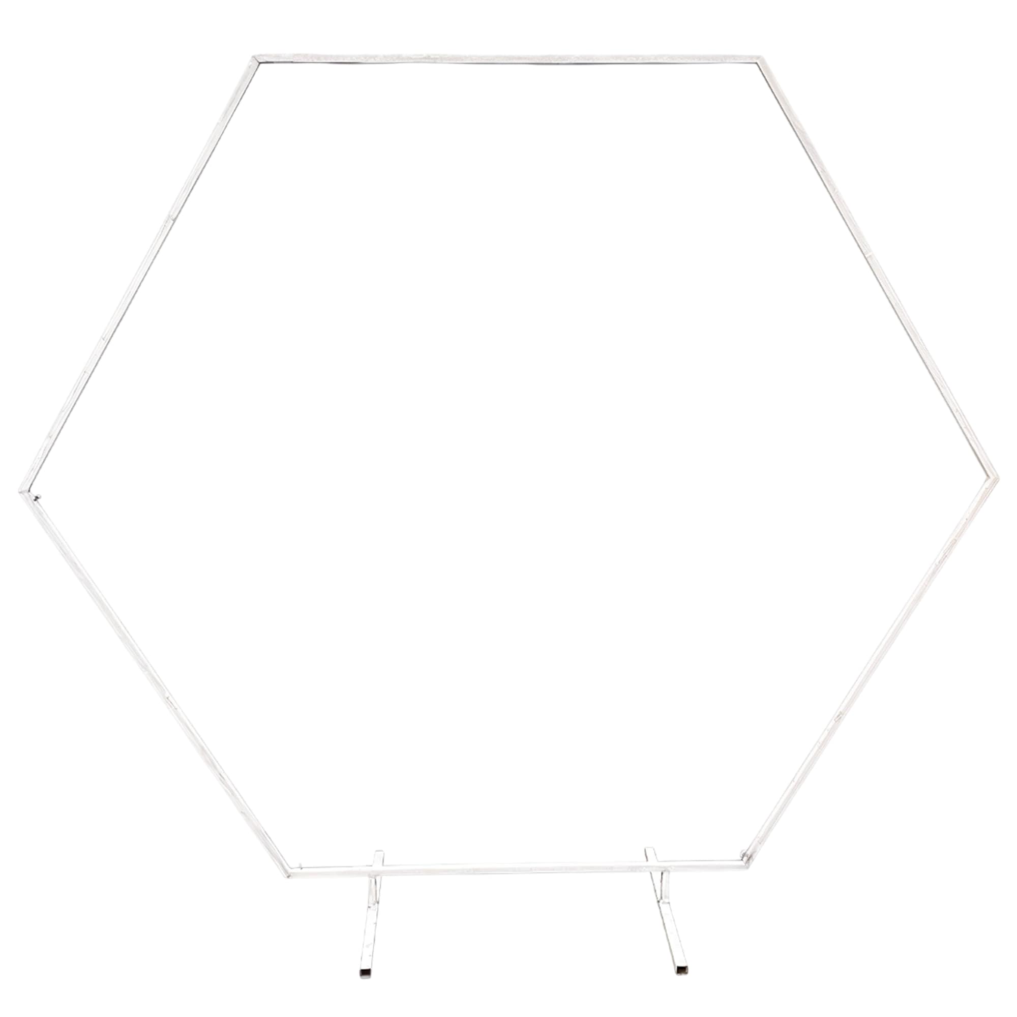 Neel Blue Hexagon Arch Stand Party Background Decoration Metal Arch Backdrop Stand Garden Arbors - 6.5ft in White