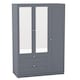 image 10 of Vida Designs Altino Grey 3 Door 2 Drawer Mirrored Wardrobe with Hanging Rail - H: 170cm x W: 116cm x D: 53cm
