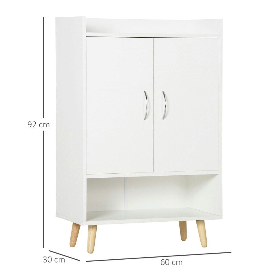 image 1 of HOMCOM Modern Shoe Cabinet Storage Organizer w/ Doors and Shelves for Entryway