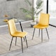 image 2 of MCC Direct Set of 2 Lexi Velvet Fabric Dining Chairs with Metal Legs Yellow
