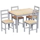image 10 of Vida Designs Yorkshire 4 Seater Dining Set 5 Piece Table & Chairs, Grey & Pine